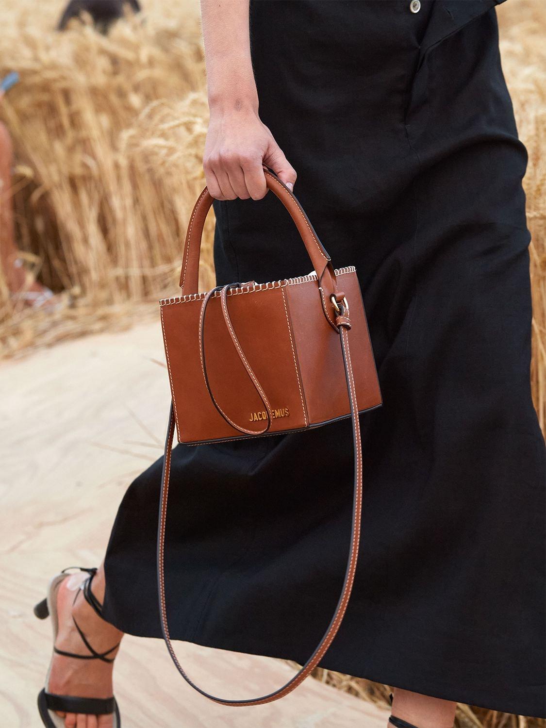 Jacquemus Le Seau Carre Square Leather Bucket Bag in Brown | Lyst UK