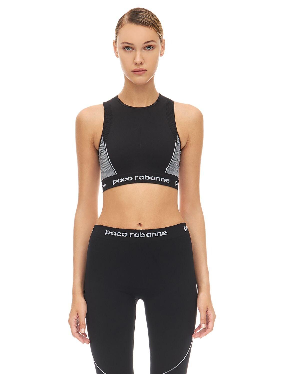 paco rabanne logo crop top