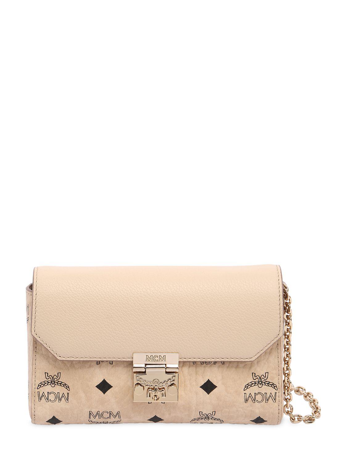 Mcm Small Millie Leather Crossbody Bag in Natural | Lyst
