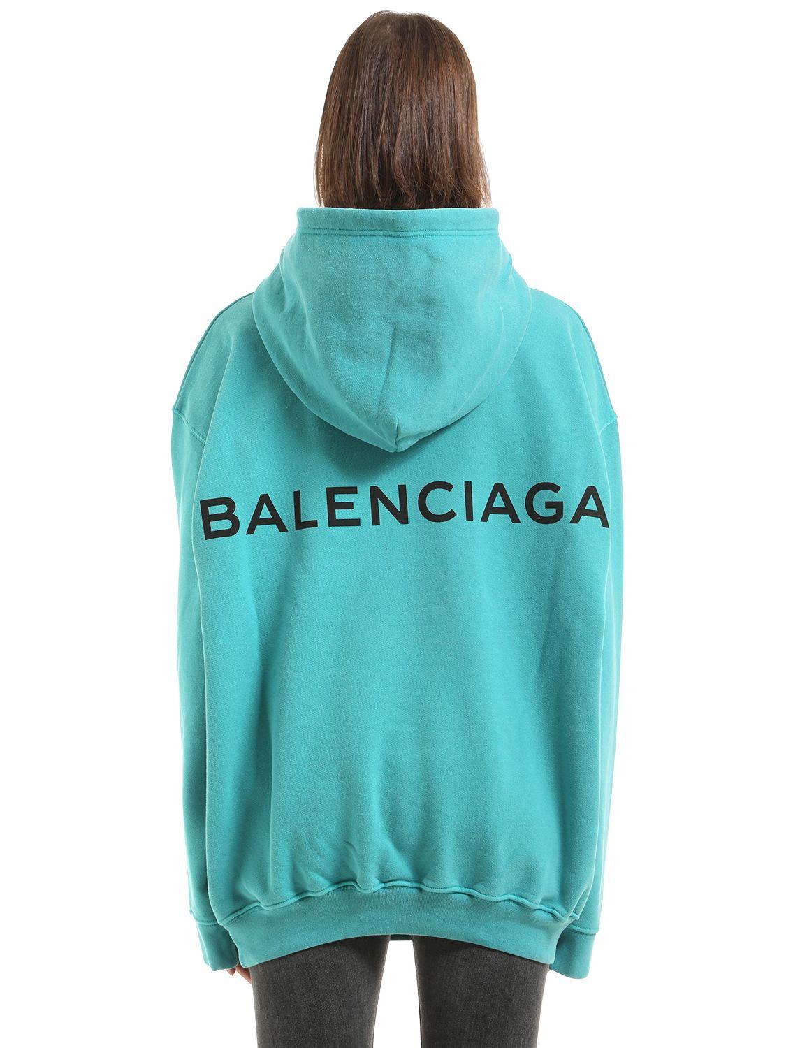 Balenciaga Logo Hooded Sweatshirt in 