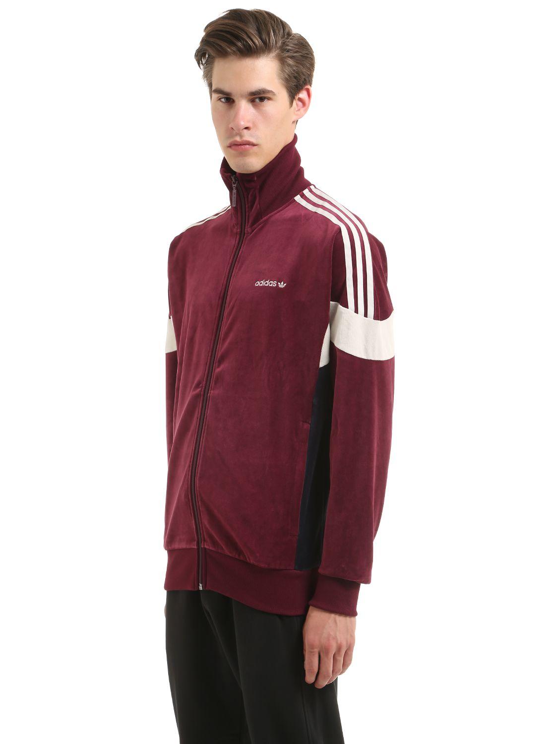 adidas velour tracksuit bordeaux