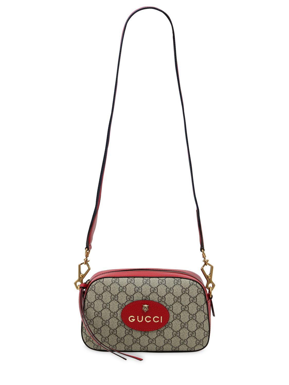GUCCI Vintage 80s GG Supreme Web Canvas Navy Red Small Crossbody