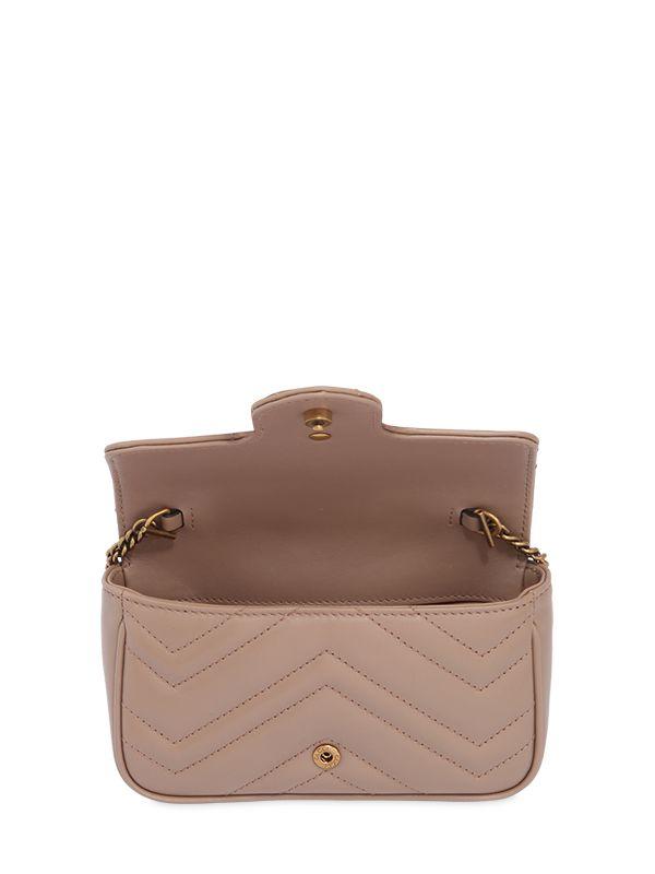 Gucci Super Mini Gg Marmont 2.0 Leather Bag | Lyst