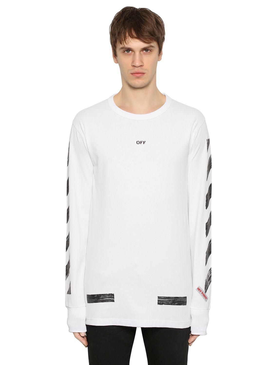 off white brushed arrows tee