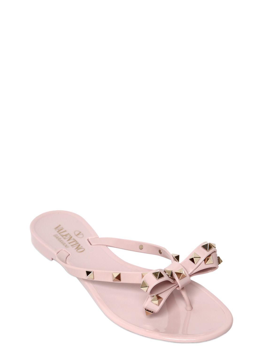 valentino pink flip flops