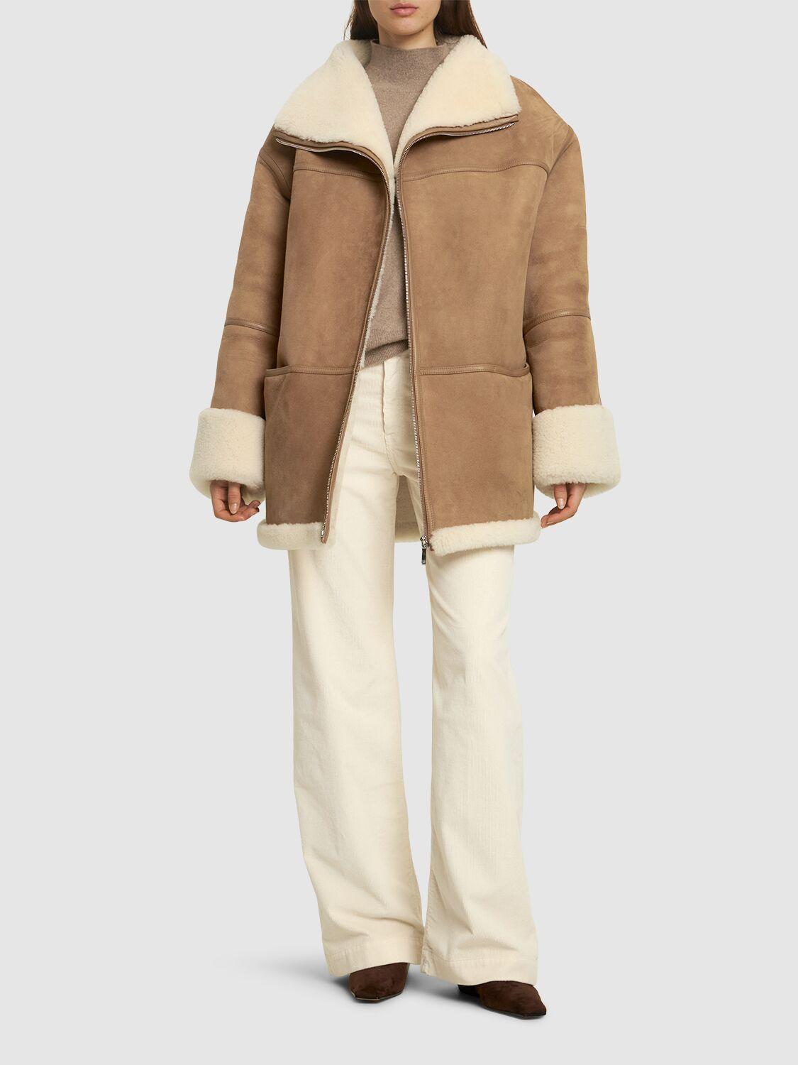 Toteme Signature シアリングジップコート TOTEME Signature シアリングジップコート ブラウン | Lyst