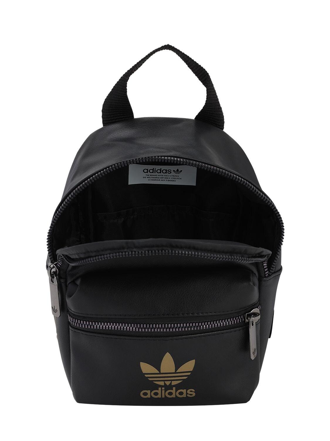 wave Sweeten Disgust adidas Originals Mini Logo Faux Leather Backpack in Black | Lyst