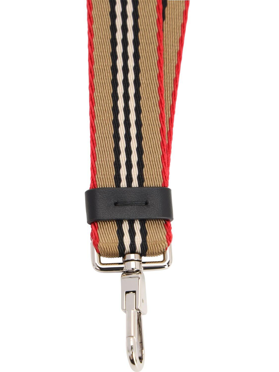 Burberry Synthetic Heritage Striped Nylon Lanyard Keychain for Men - Lyst