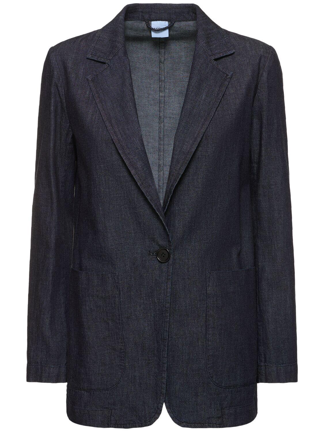 ASPESI single-breasted linen blazer - Blue