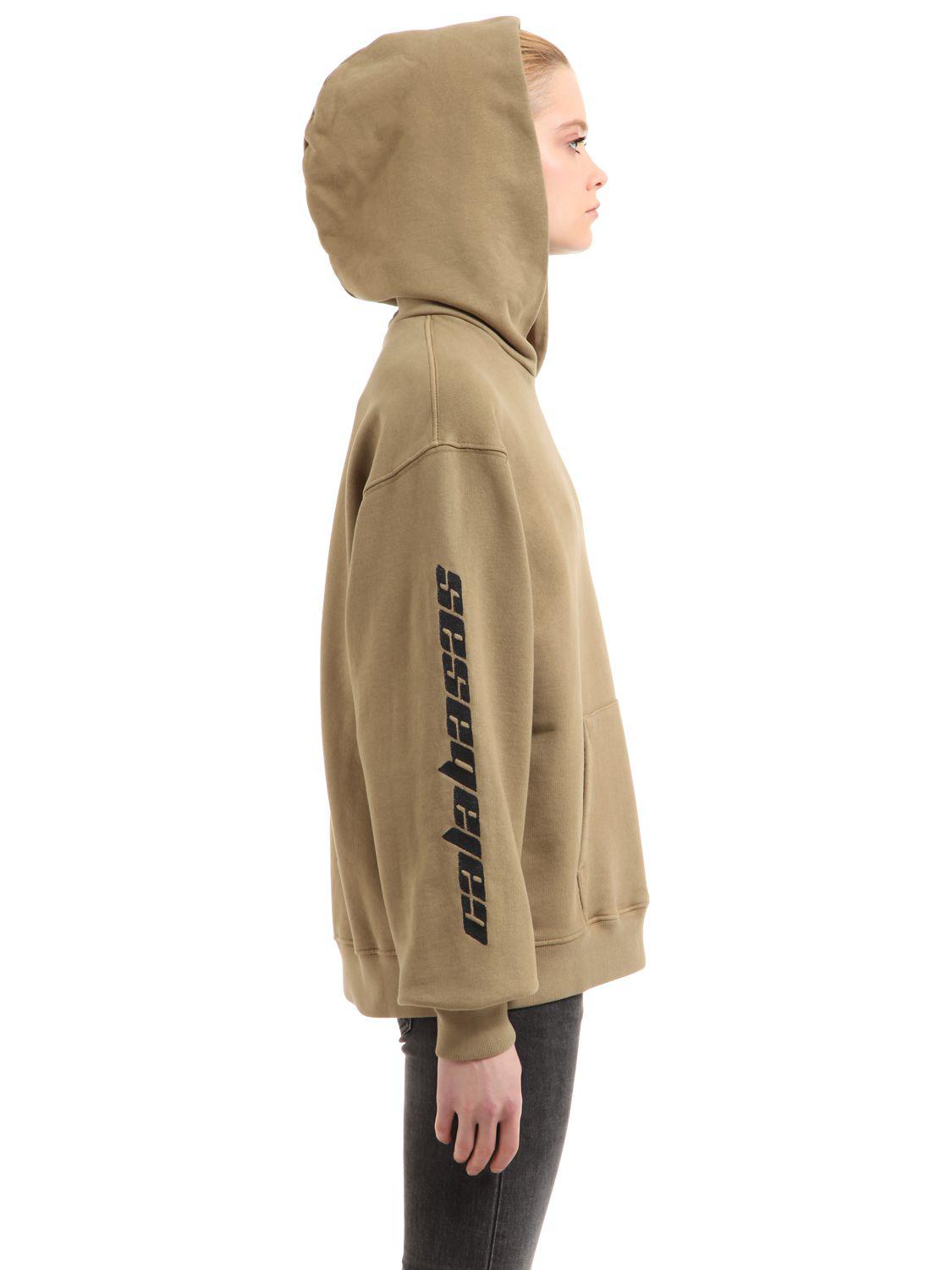 Yeezy Calabasas Hooded Cotton Sweatshirt in Brown | Lyst
