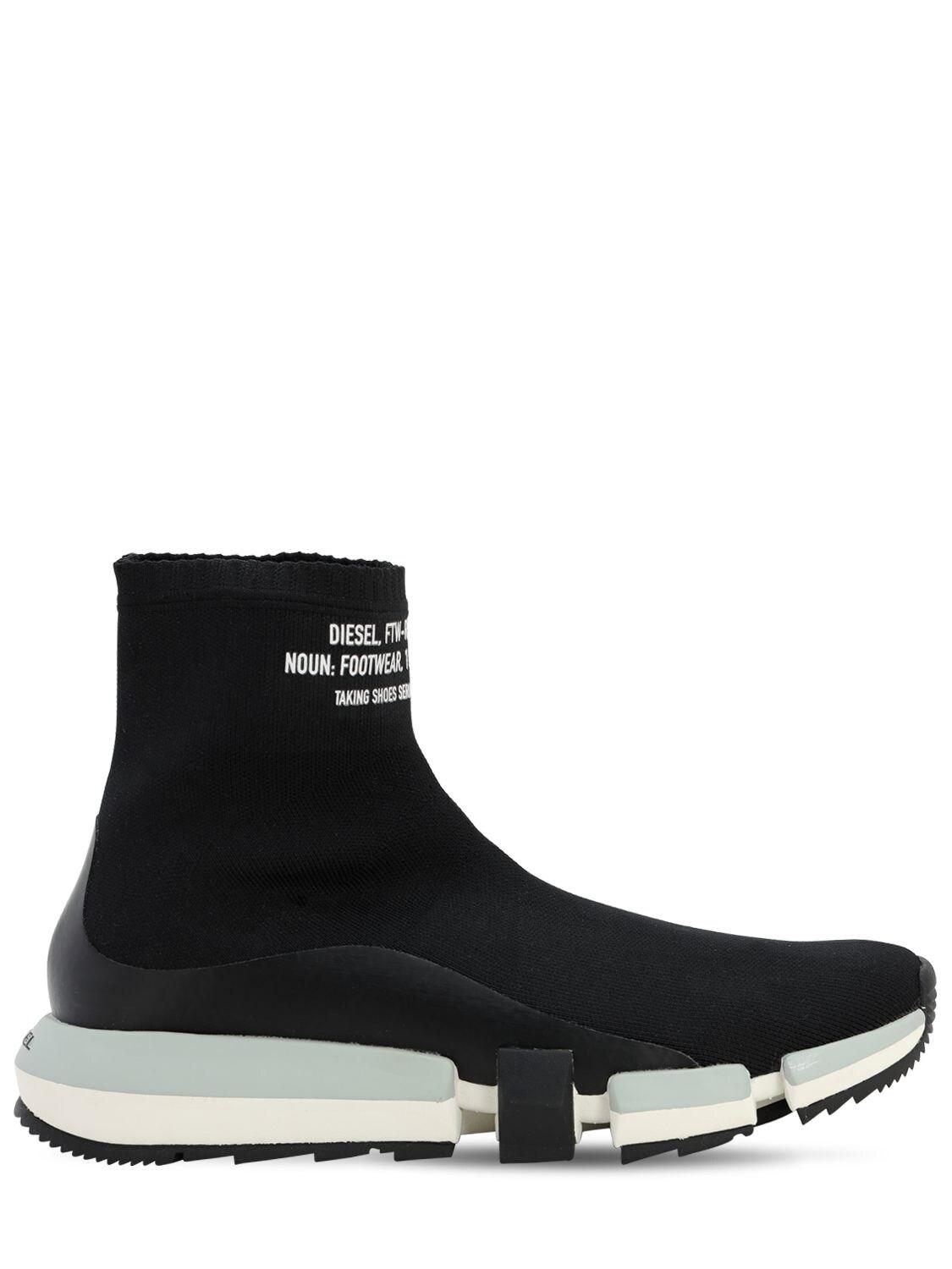 DIESEL Techno Knit Sock Sneakers in Black for Men - Save 20% - Lyst