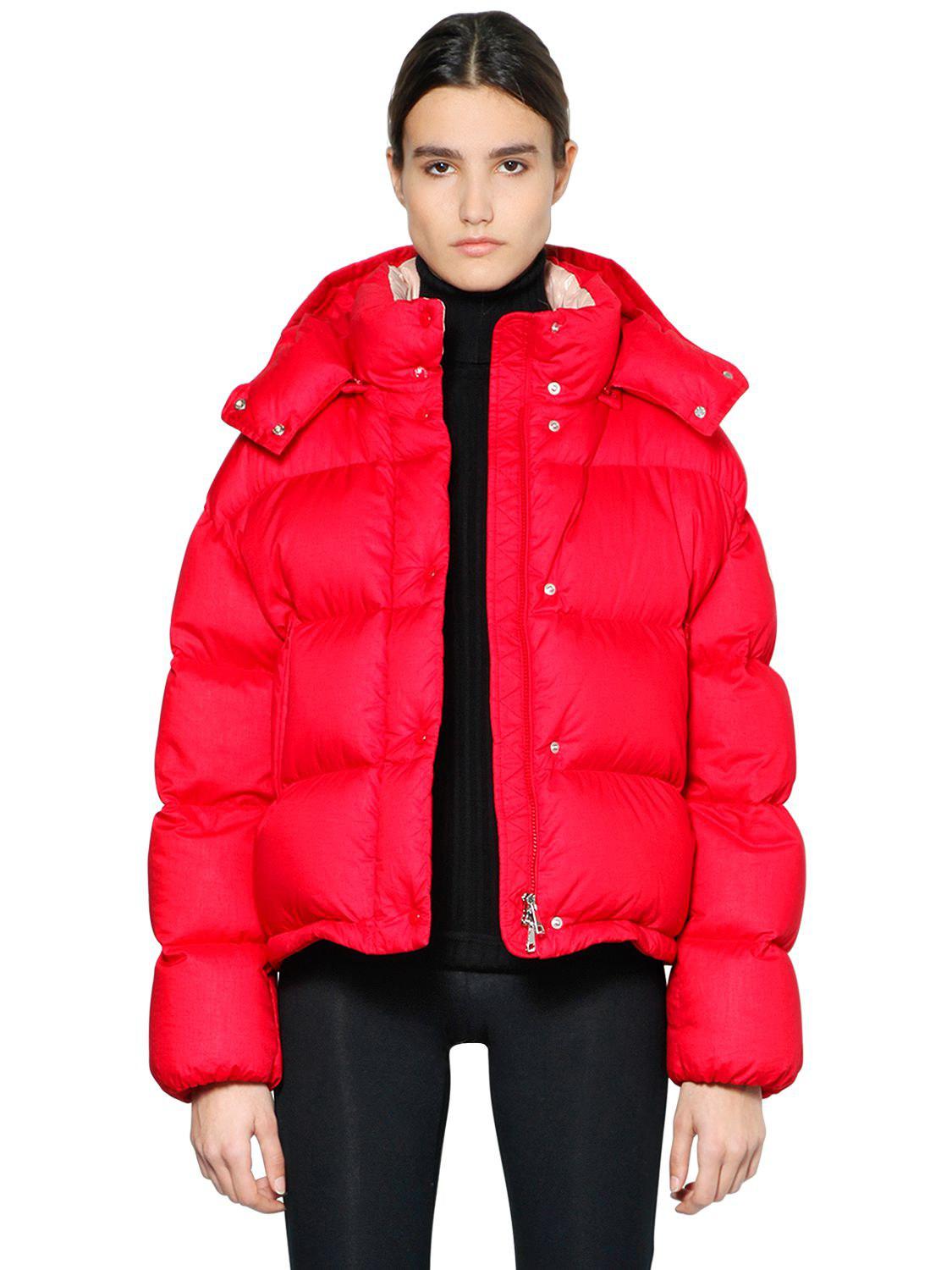 Moncler Paeonia Cotton Parachute Down Jacket in Red - Lyst