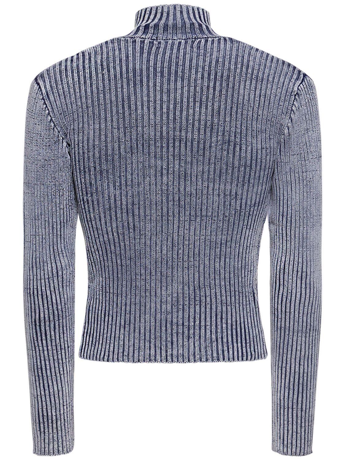 Jaded London Acid Rib Knit Zip-up Sweater in Blue for Men | Lyst
