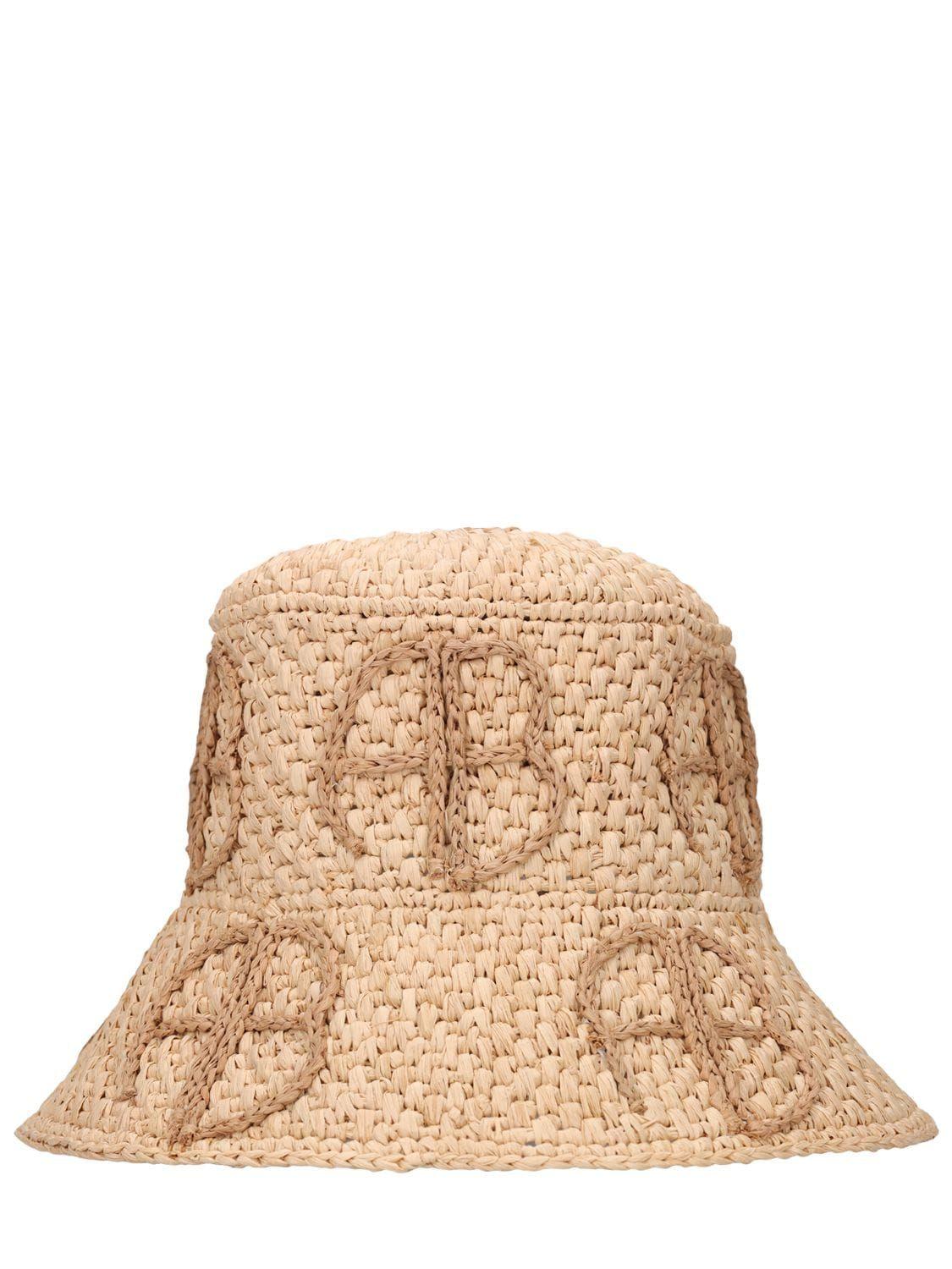 ANINE BING Natural Straw Cabana Bucket Hat AB Verishop Bucket hat