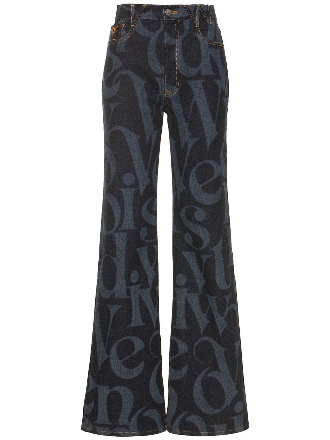 Vivienne Westwood Ray Logo Printed Flared Jeans in Blue | Lyst