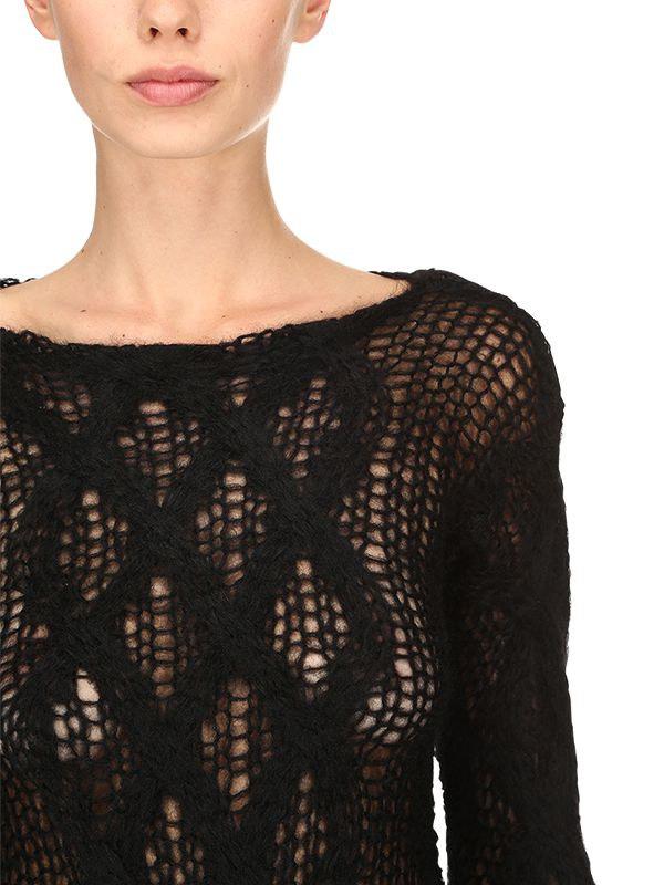 Miu Miu Sheer Mohair Knit Dress in 