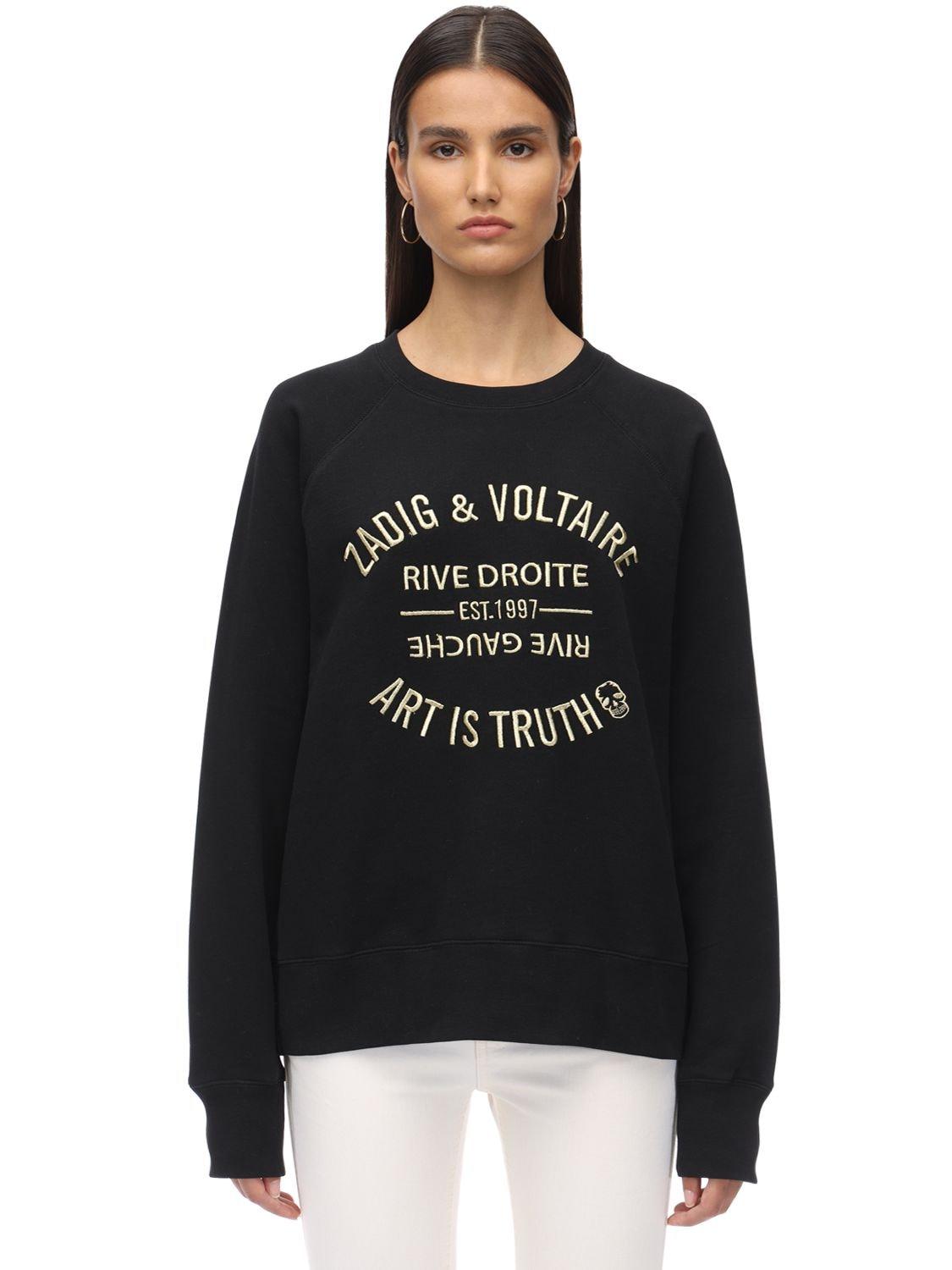 Zadig & Voltaire Art Is Truth Embroidered Sweatshirt in Black | Lyst