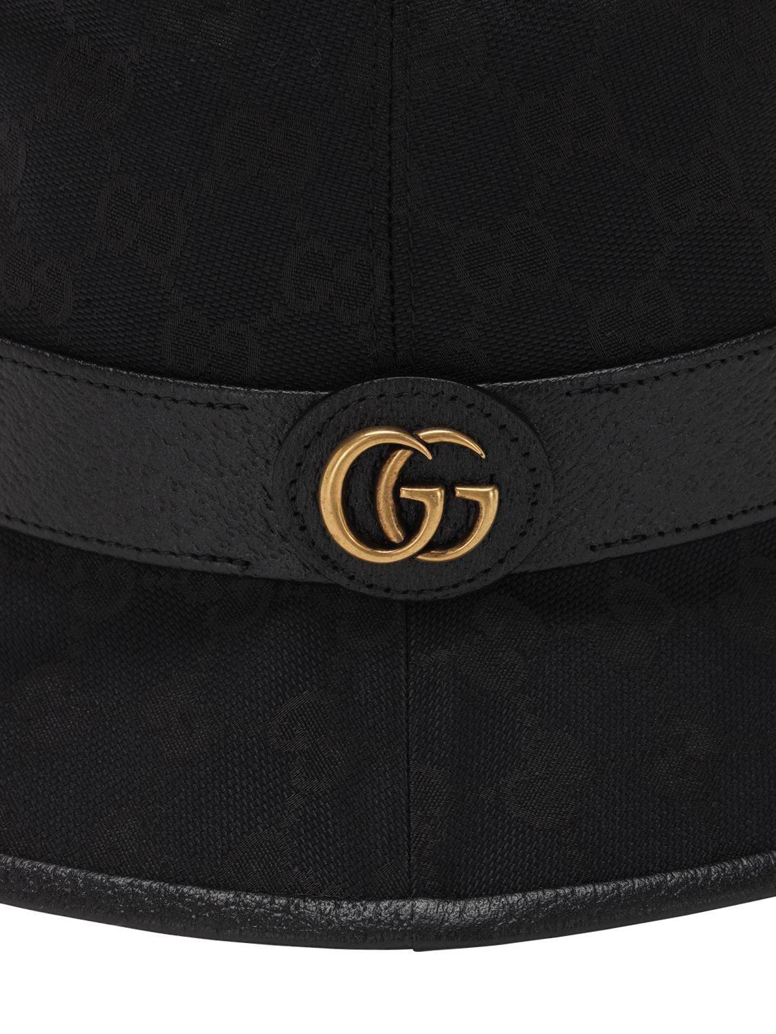Gucci Gg Cotton Canvas Bucket Hat in Black for Men Lyst