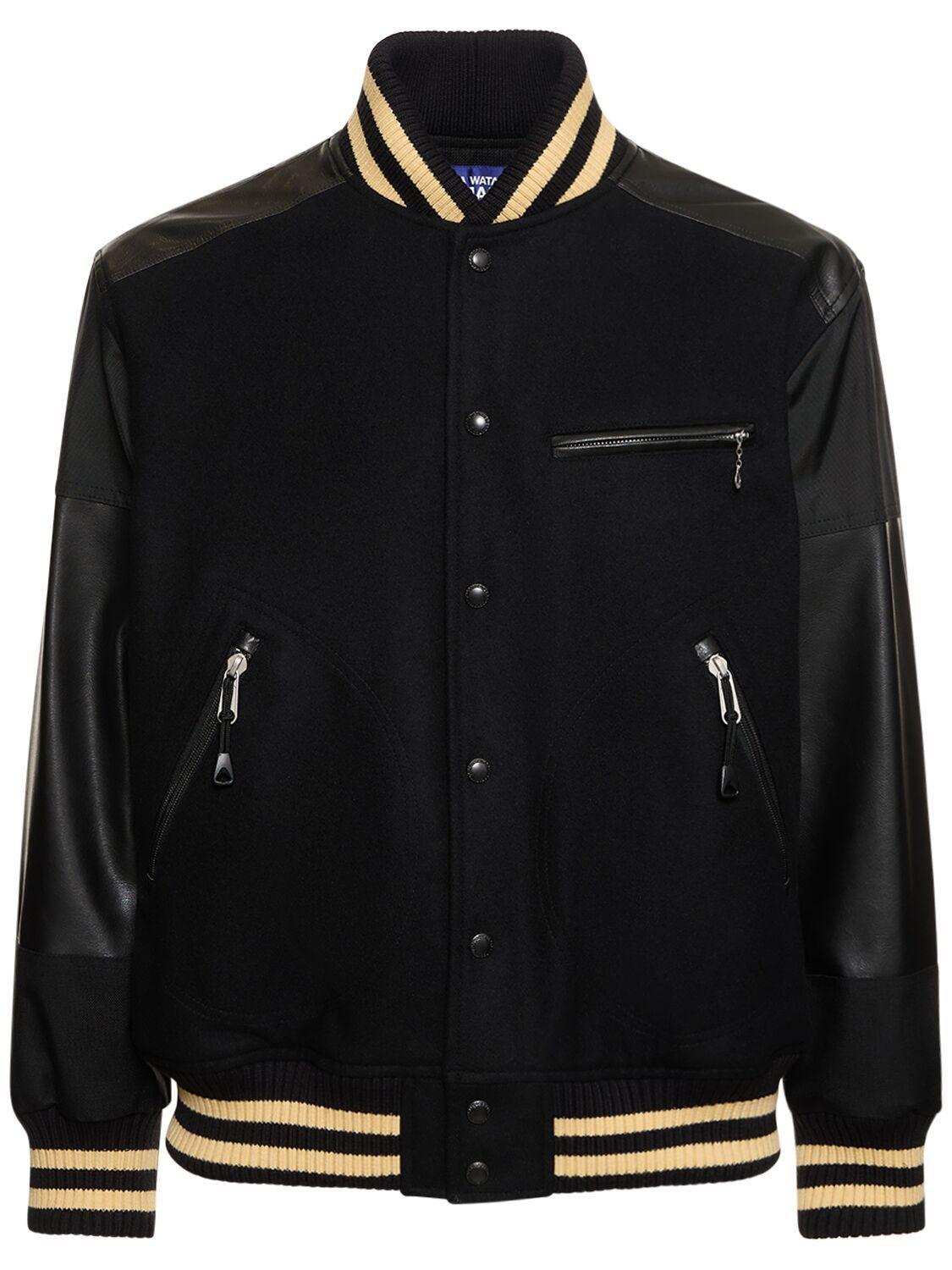 Junya Watanabe Wool & Nylon Melton Bomber Jacket in Black for Men
