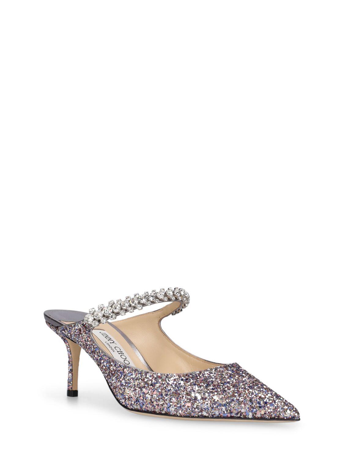 Jimmy Choo レディース Bing グリッターファブリックミュール 65mm ヒール