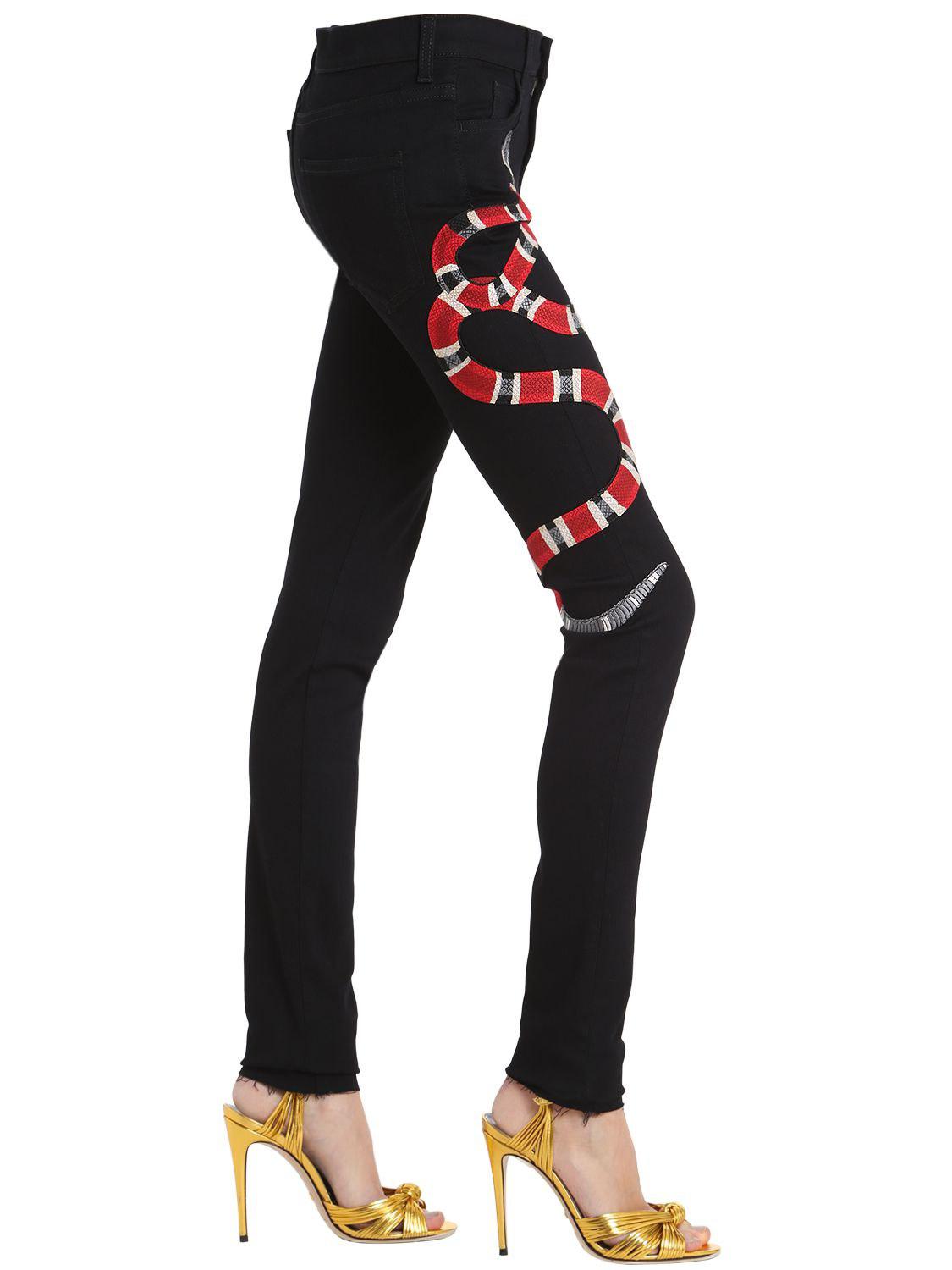 Embroidered Jeans in Black Lyst