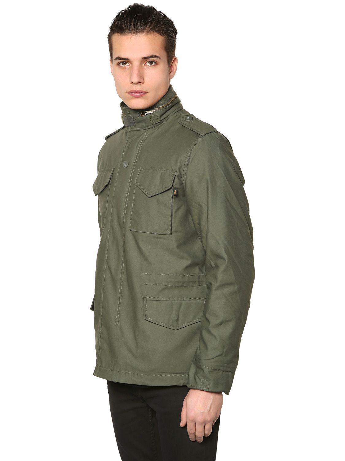 Alpha Industries M-65 Heritage Slim Cotton Field Jacket in Olive Green  (Green) for Men | Lyst