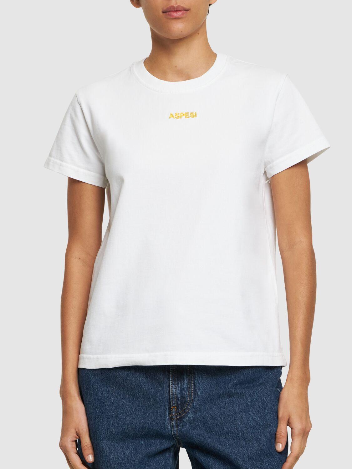 COTTON JERSEY EMBROIDERED T-SHIRT