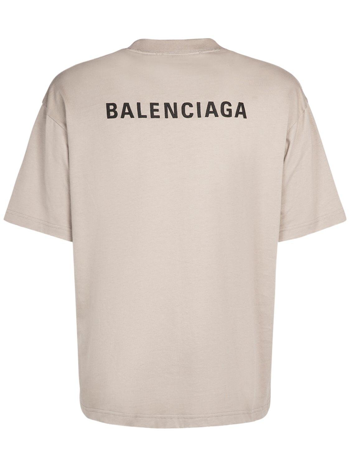 T-shirt in jersey di cotone destroyed da Uomo di Balenciaga in Bianco | Lyst