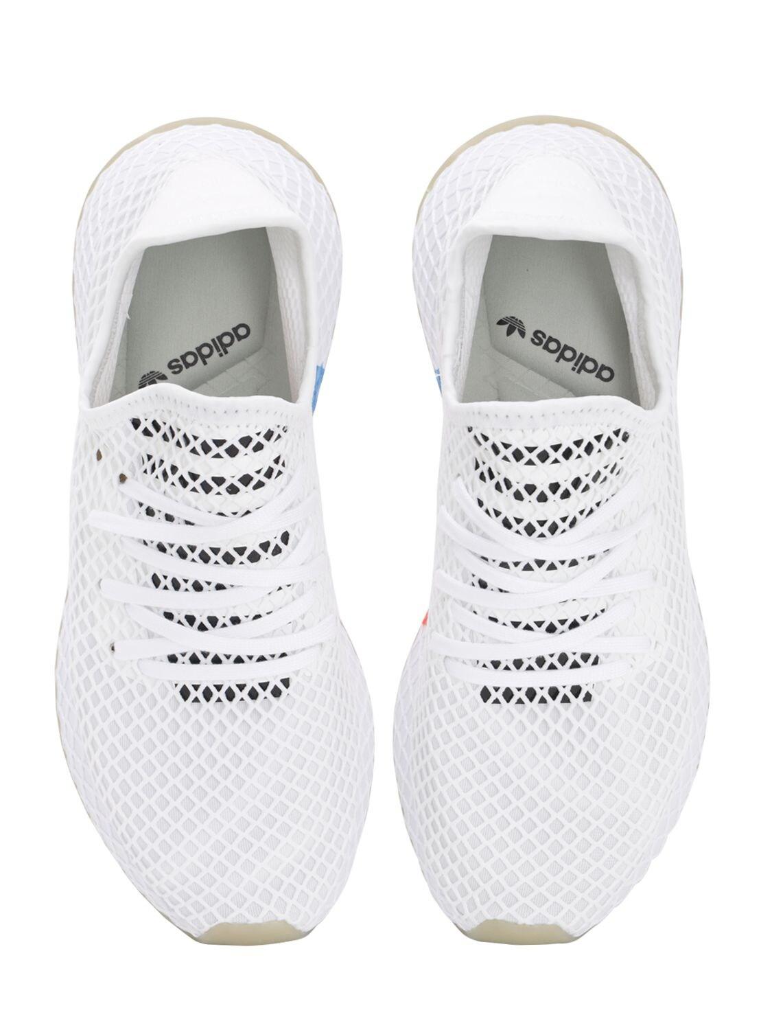 adidas Originals Deerupt Mesh Socks Sneakers in White | Lyst