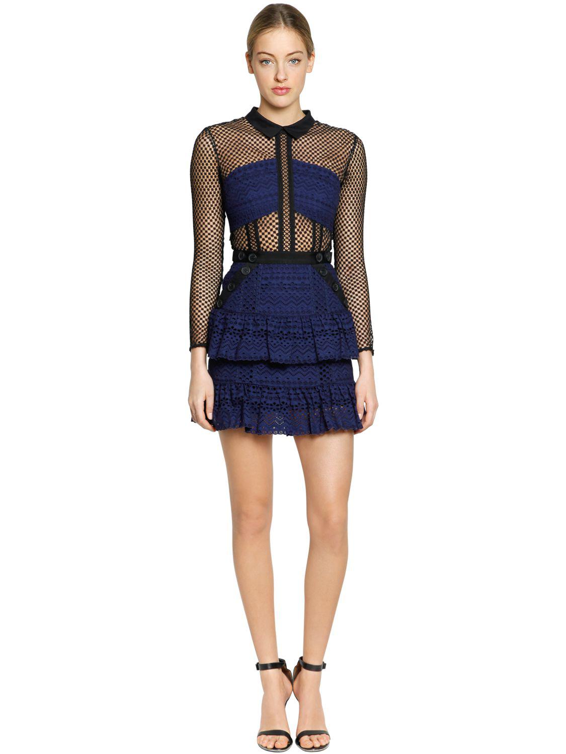 self portrait dark blue dress