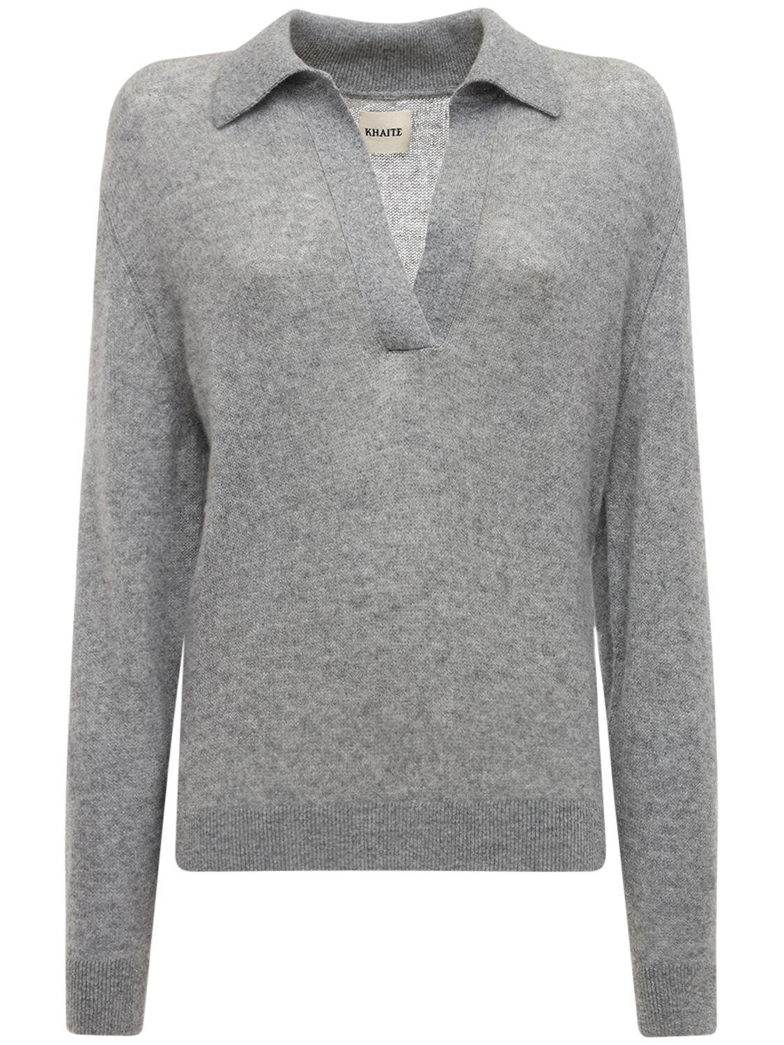 Khaite Jo Cashmere Knit Sweater in Grey (Gray) - Lyst