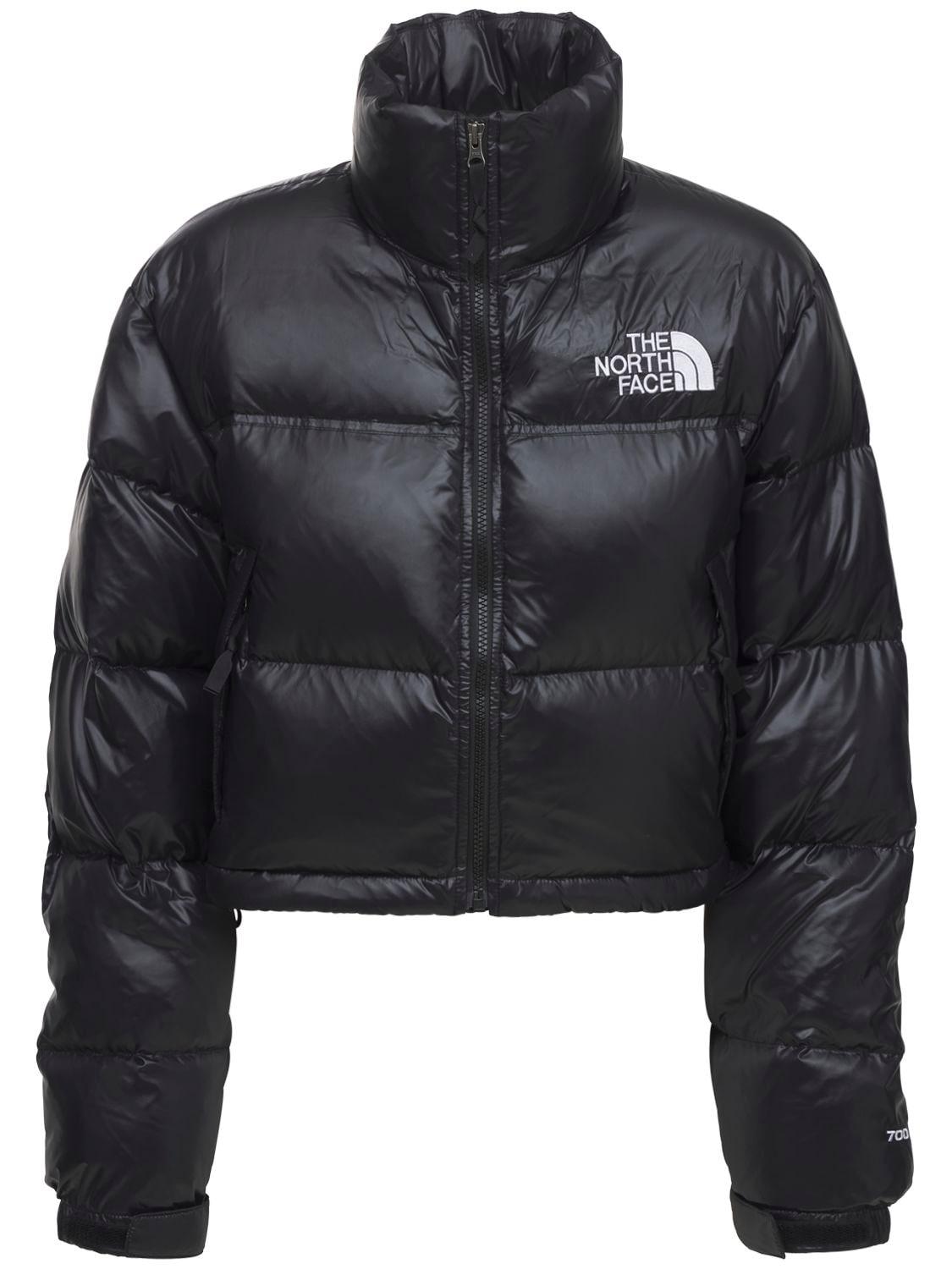 The North Face Nuptse Cropped Down Jacket in Black | Lyst