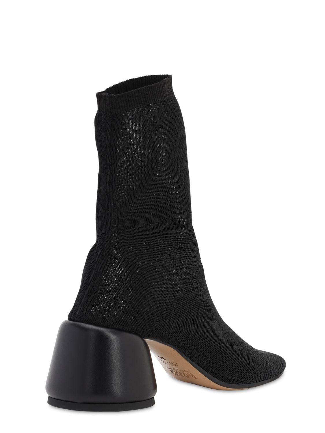 MM6 by Maison Martin Margiela 65mm Mesh Sock Ankle Boots in Black 