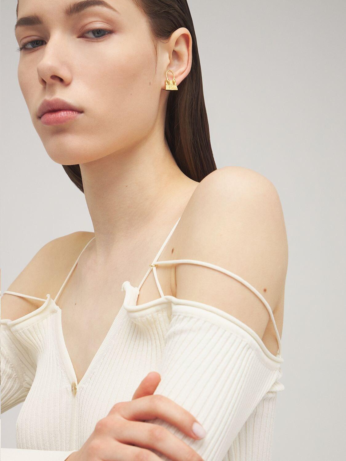 Jacquemus Le Chiquito Small Stud Mono Earring in Metallic | Lyst UK
