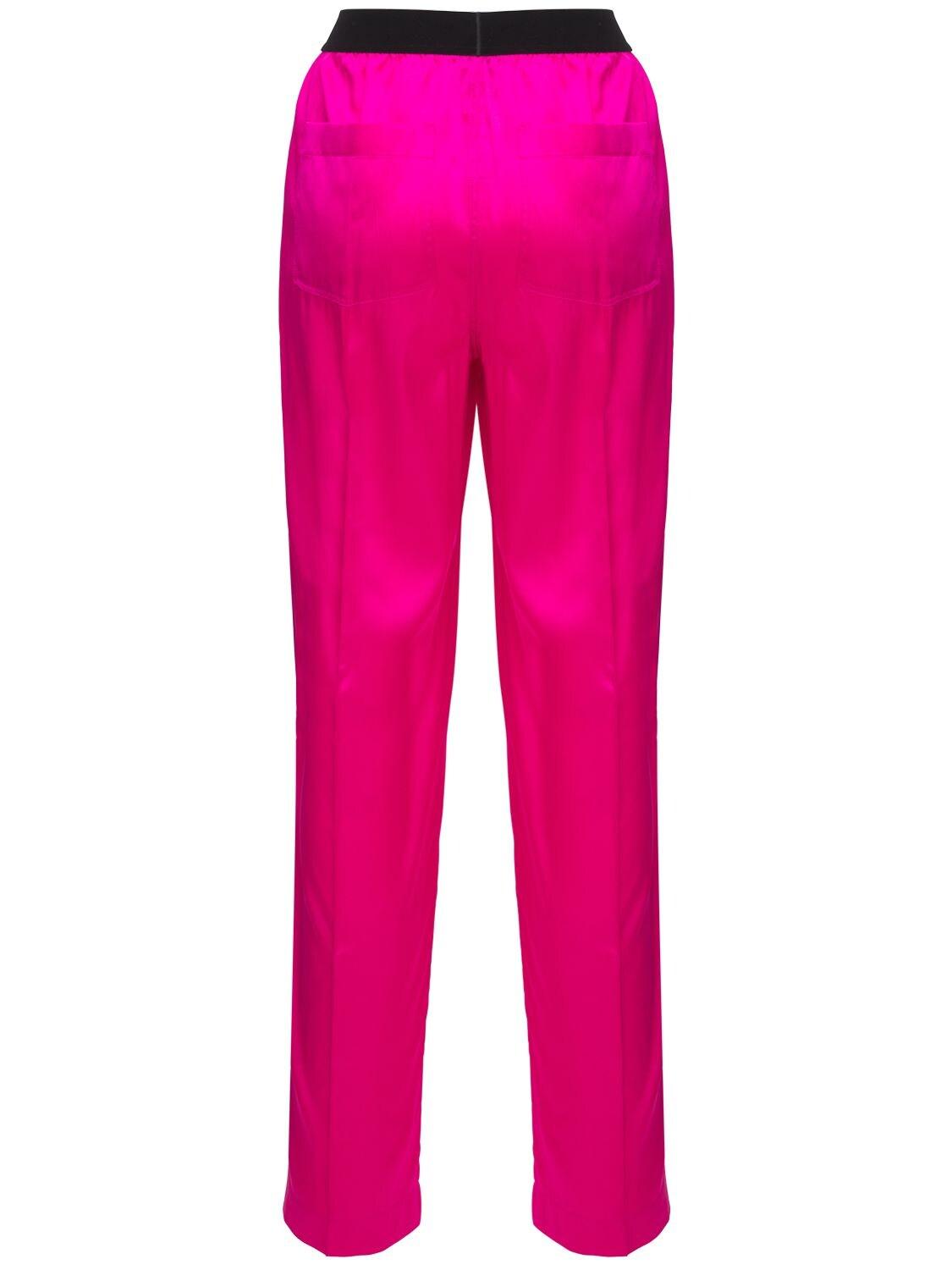 Tom Ford Logo Silk Satin Pajama Pants in Fuchsia (Pink) | Lyst