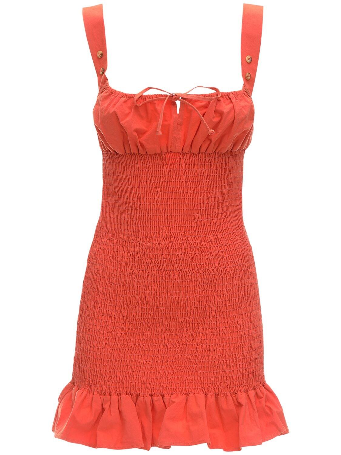 Ciao Lucia Cara Cotton Poplin Mini Dress in Red - Lyst