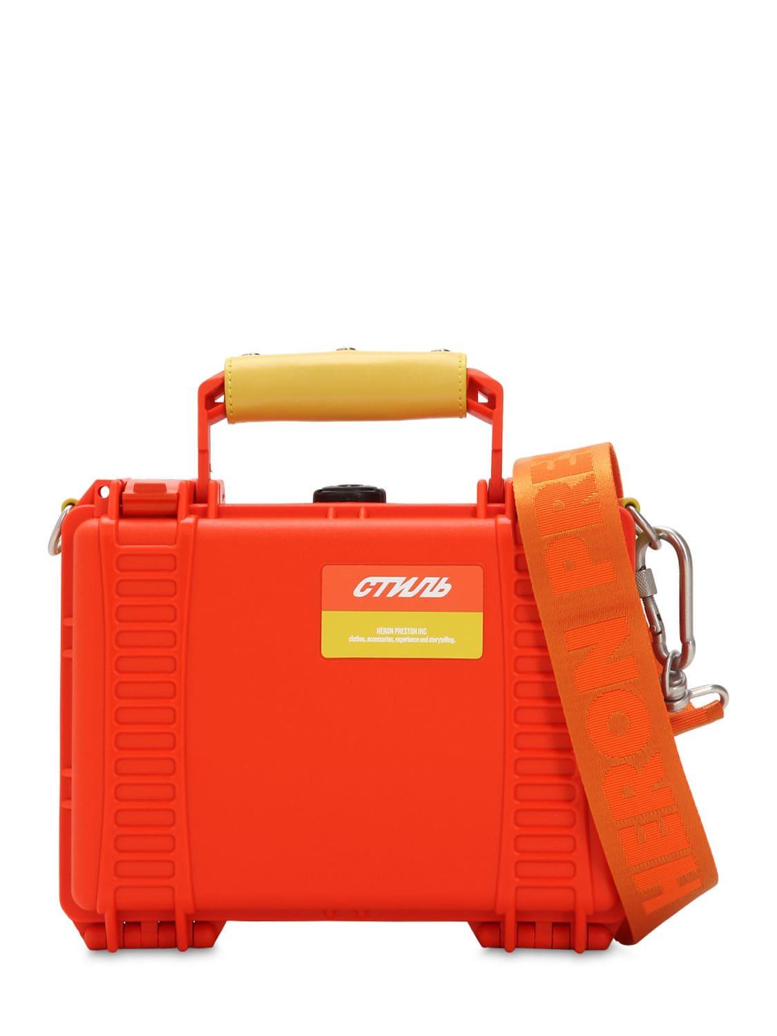 Heron Preston Orange Tool Tote Bag In Synthetic Fiber With Logo 