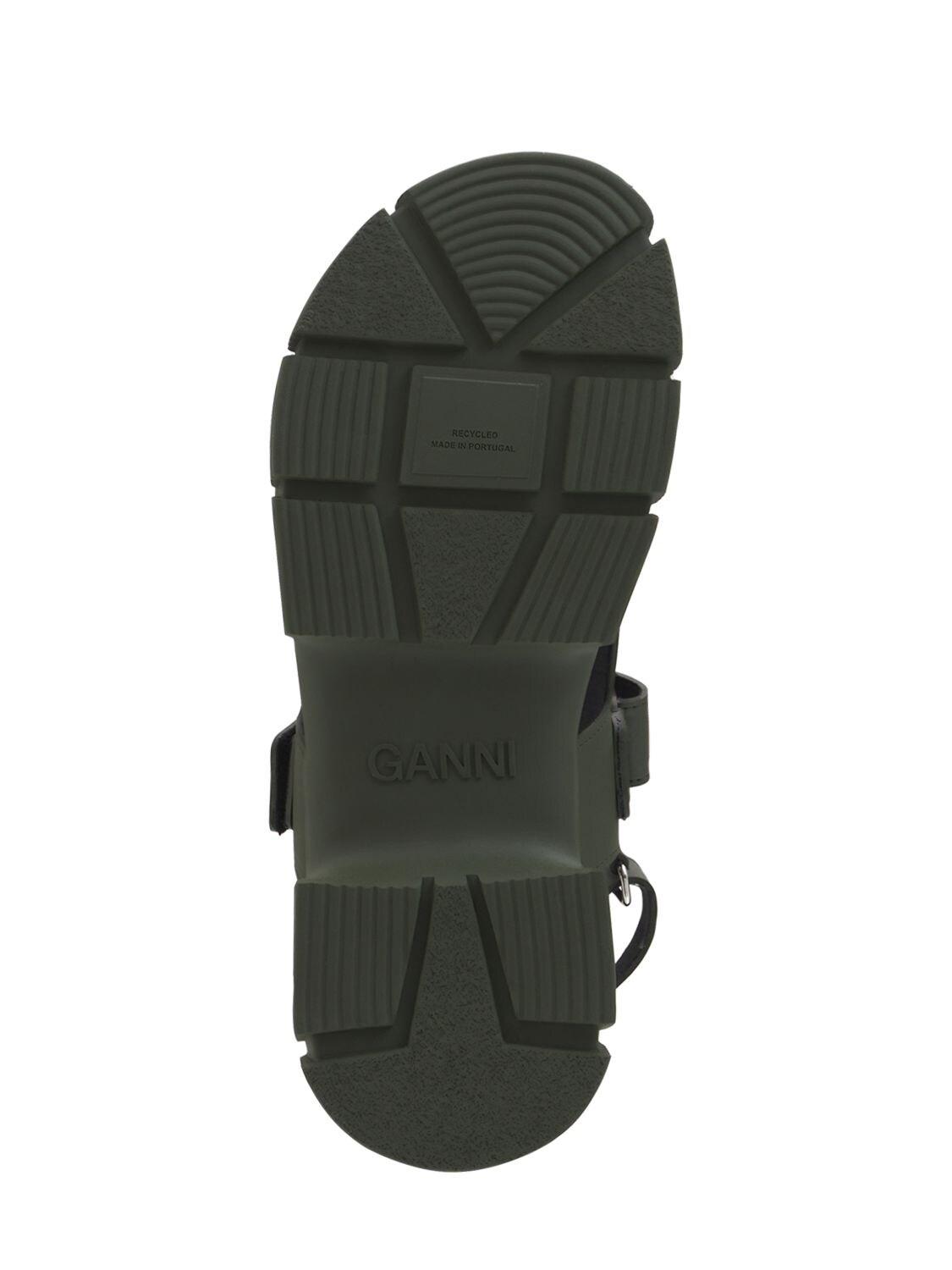 Ganni 45mm Rubber Trek Sandals in Olive Green (Green) | Lyst