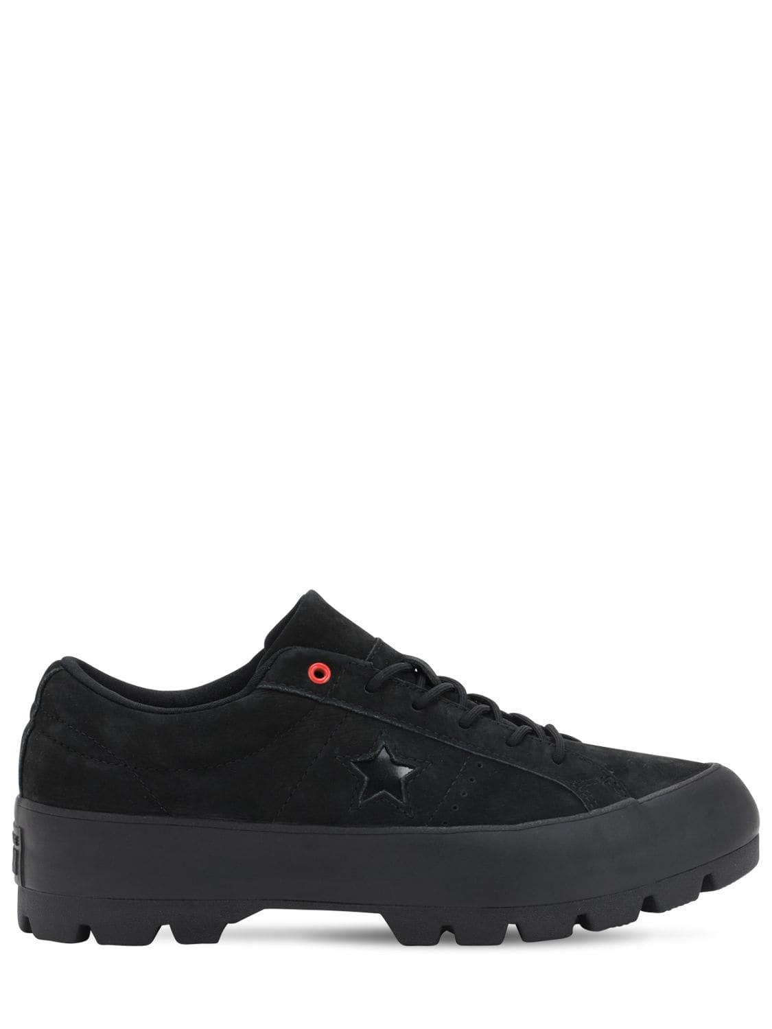 Converse One Star Lugged Low Top in Black | Lyst