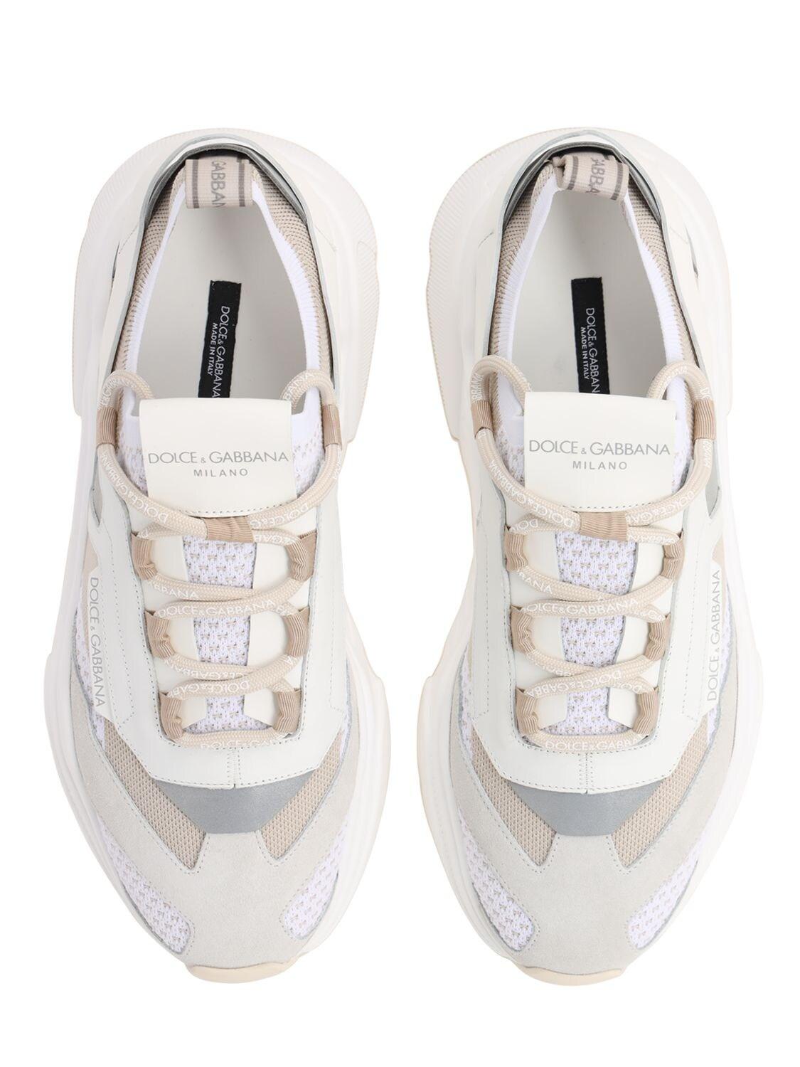 Dolce & Gabbana Day Master Mesh & Leather Sneakers in White for Men - Lyst