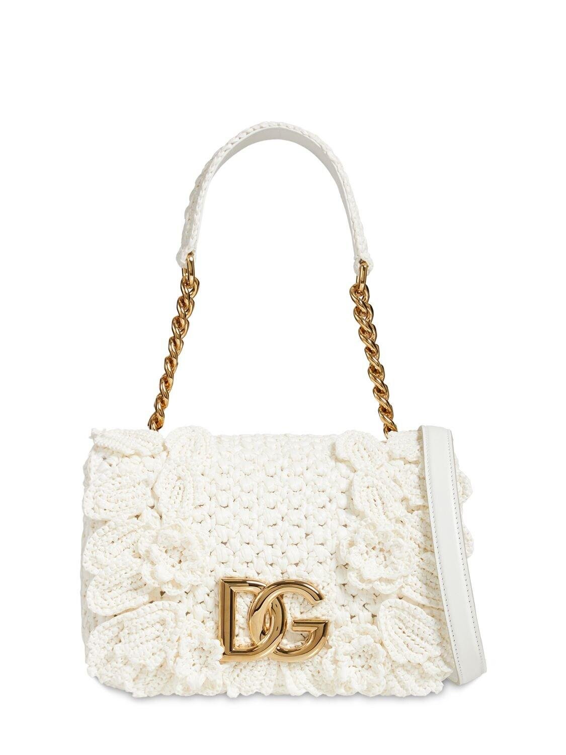 Bolso Dg De Crochet De Viscosa 3.5 Dolce & Gabbana de color Blanco | Lyst