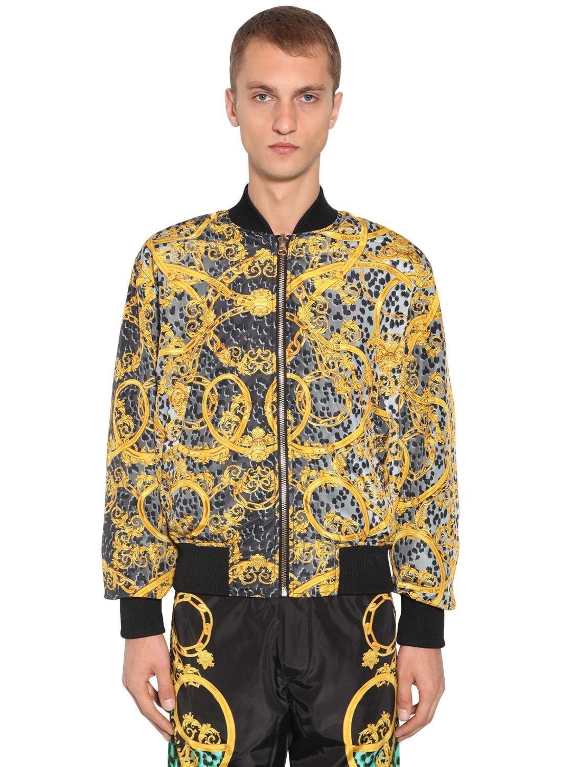Versace Jeans Couture Reversible Bomber Jacket in Black for Men - Lyst
