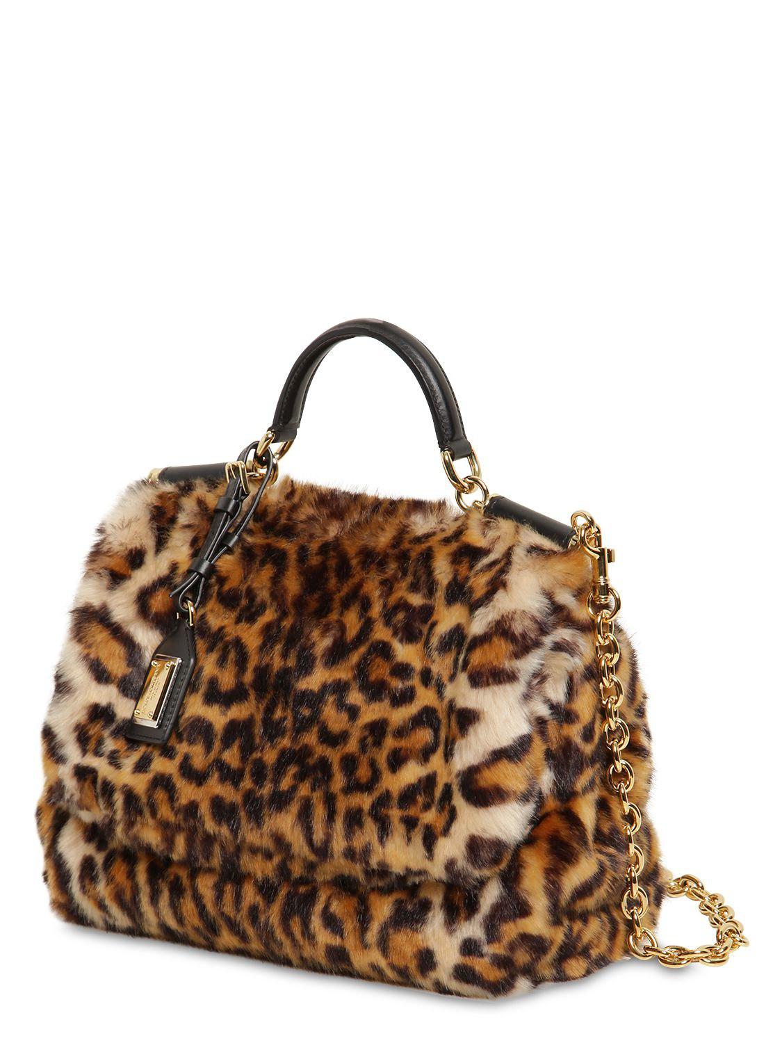 Dolce & Gabbana Leopard Print Sicily Shoulder Bag