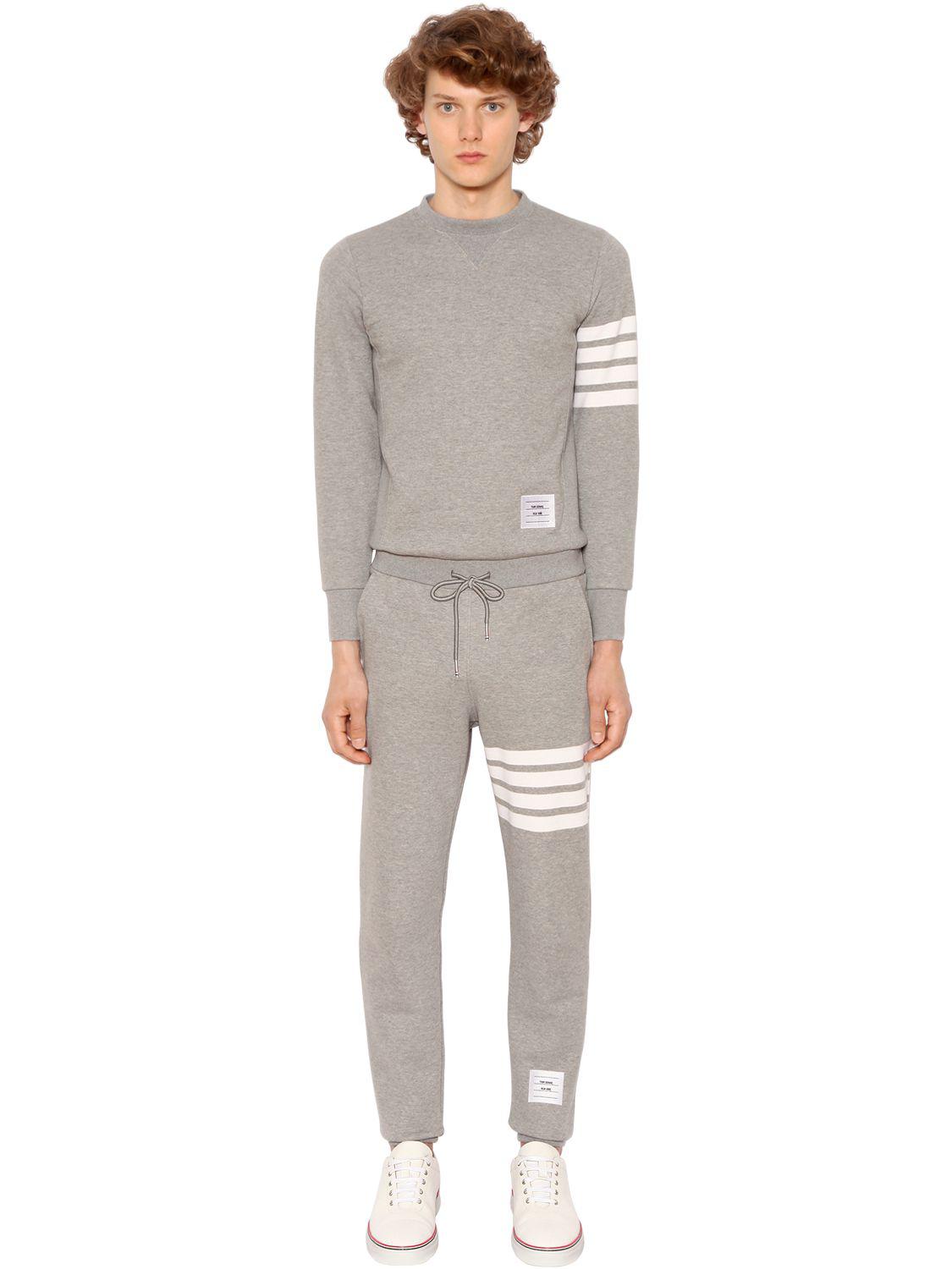 Thom Browne Back Zip Cotton Sweat Jumpsuit in Light Grey (Gray) for Men |  Lyst