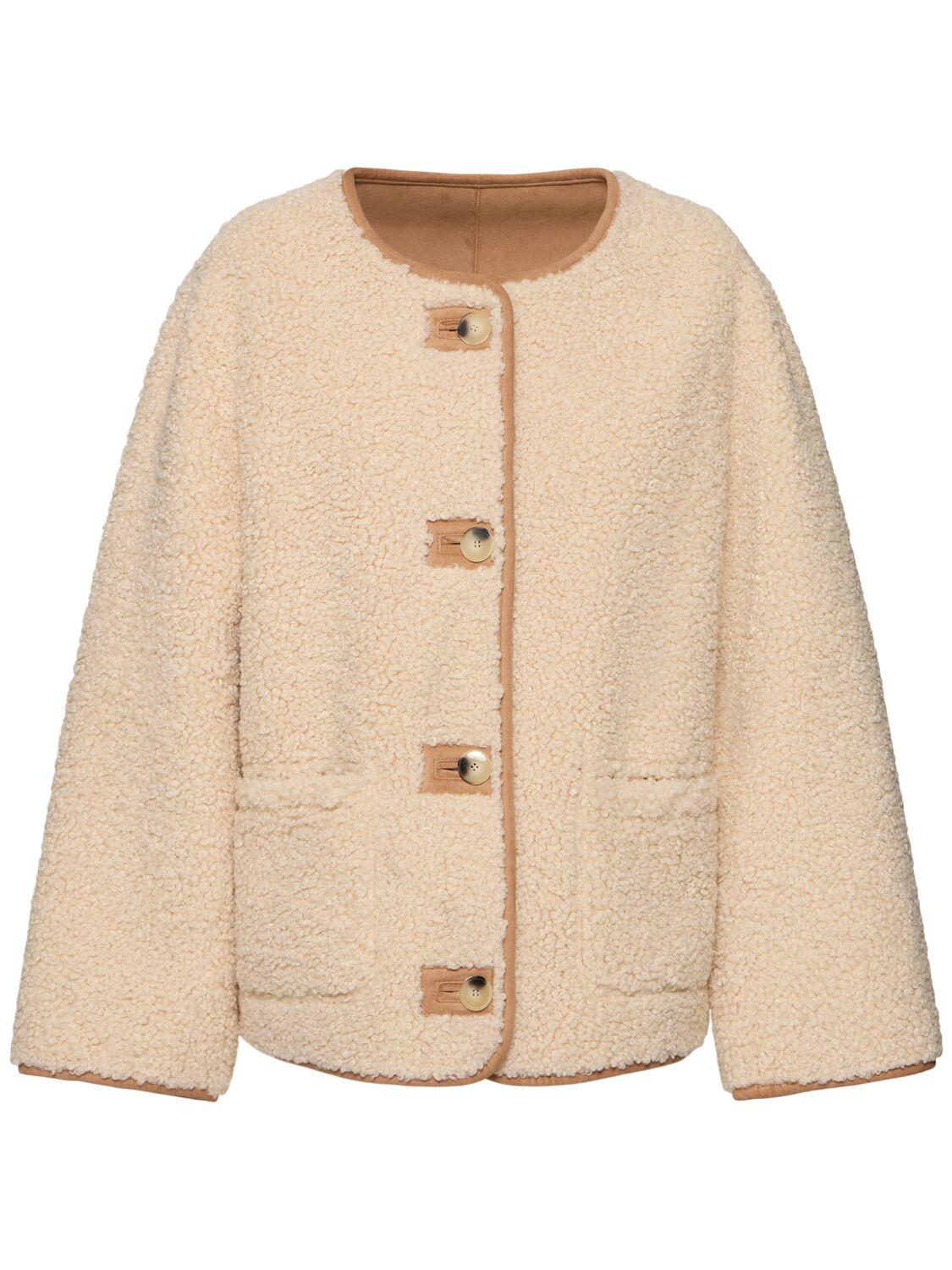 Femme Manteau Court En Faux Shearling Double Face Forte Forte en coloris Neutre Lyst