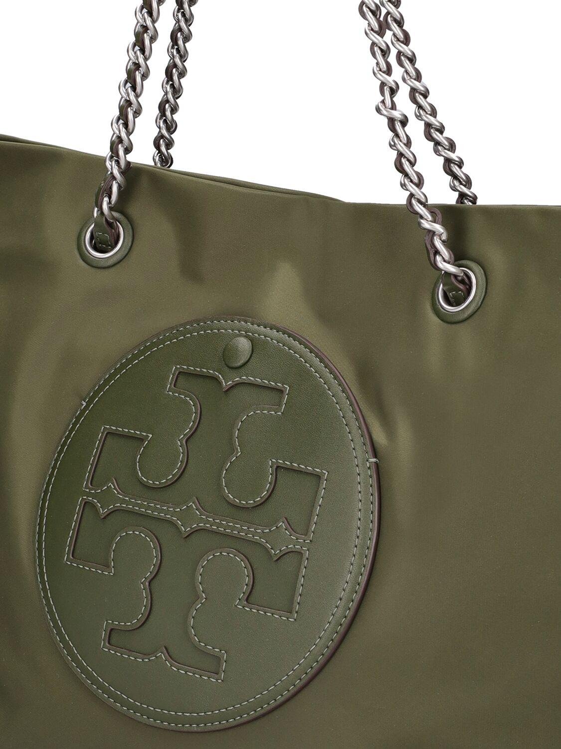 TORY BURCH: Ella Tote nylon bag with emblem - Beige