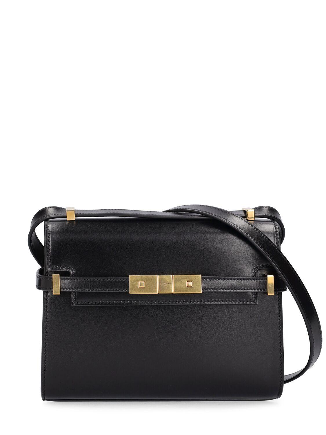 Saint Laurent Mini Manhattan Leather Crossbody Bag in Black Lyst