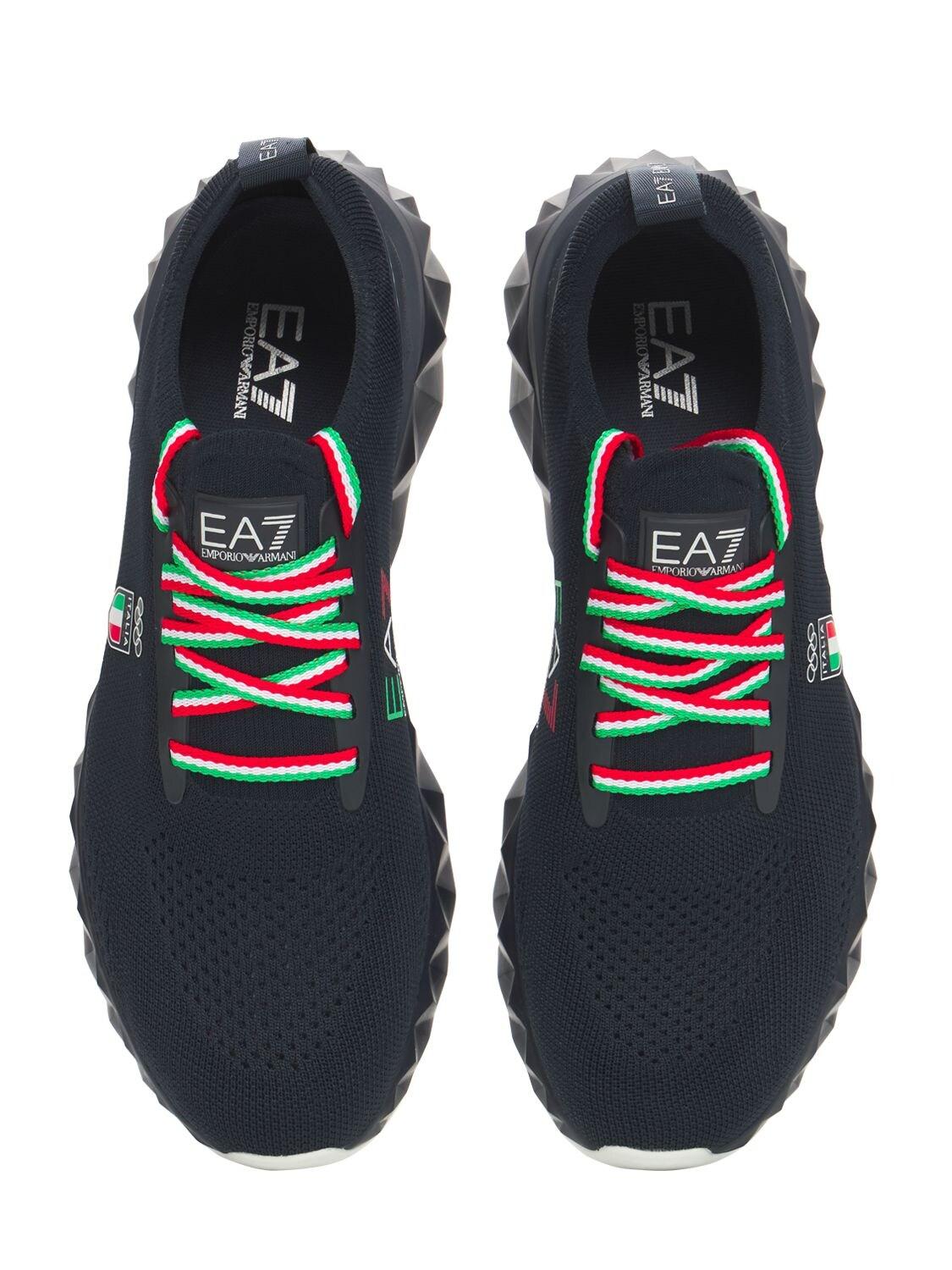 EA7 Italia Olympic Team Sneakers in Blue for Men | Lyst