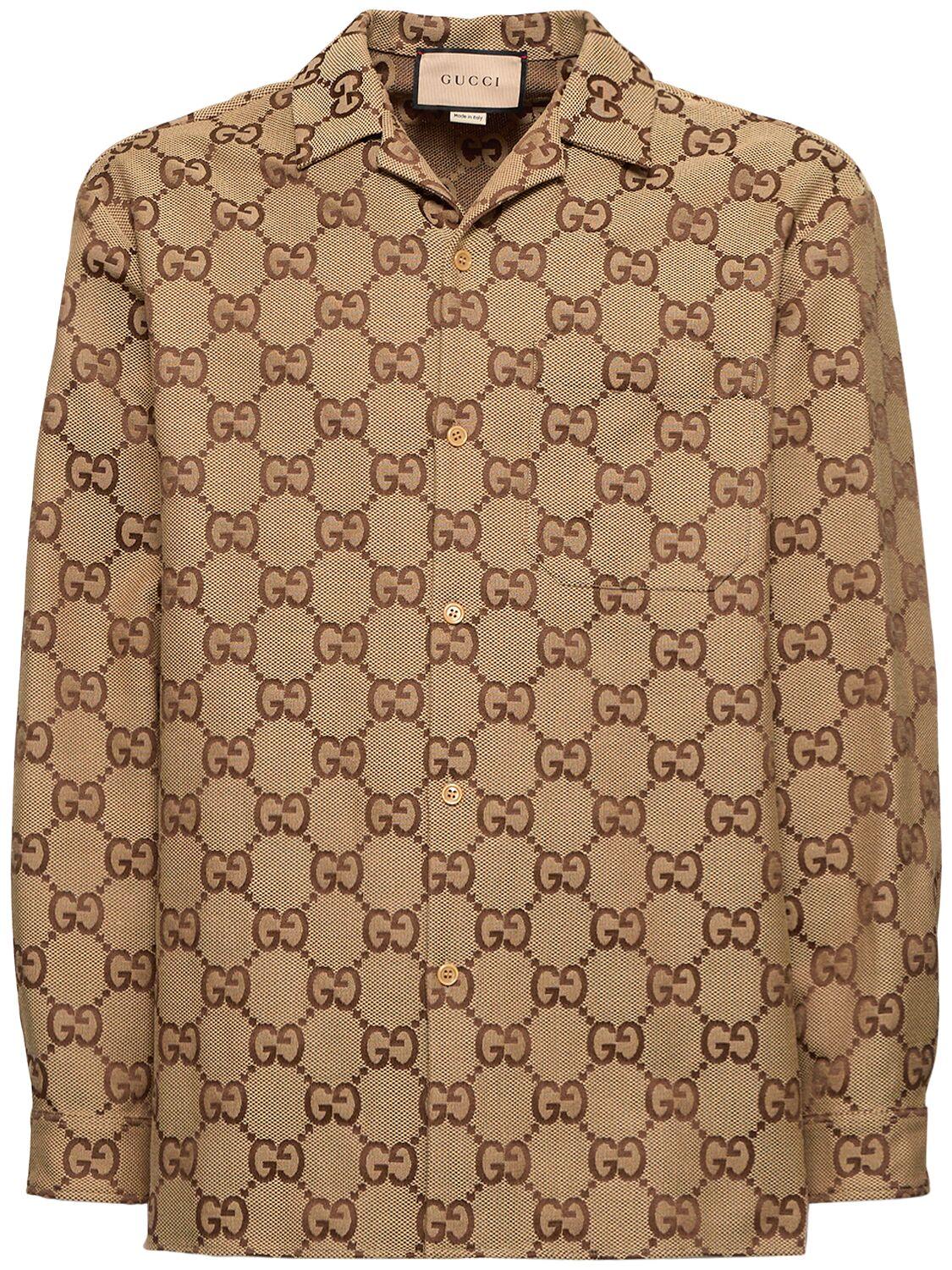 Gucci メンズ ブラウン Maxi gg シャツ シャツ