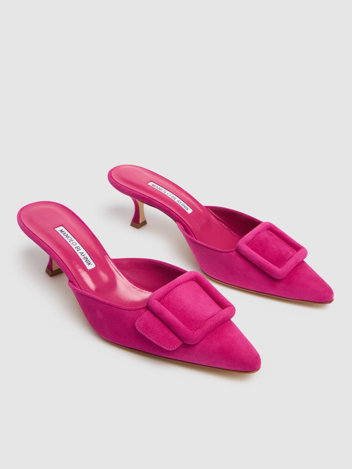 MANOLO BLAHNIK】ミュール スエード ストラップ パンプス